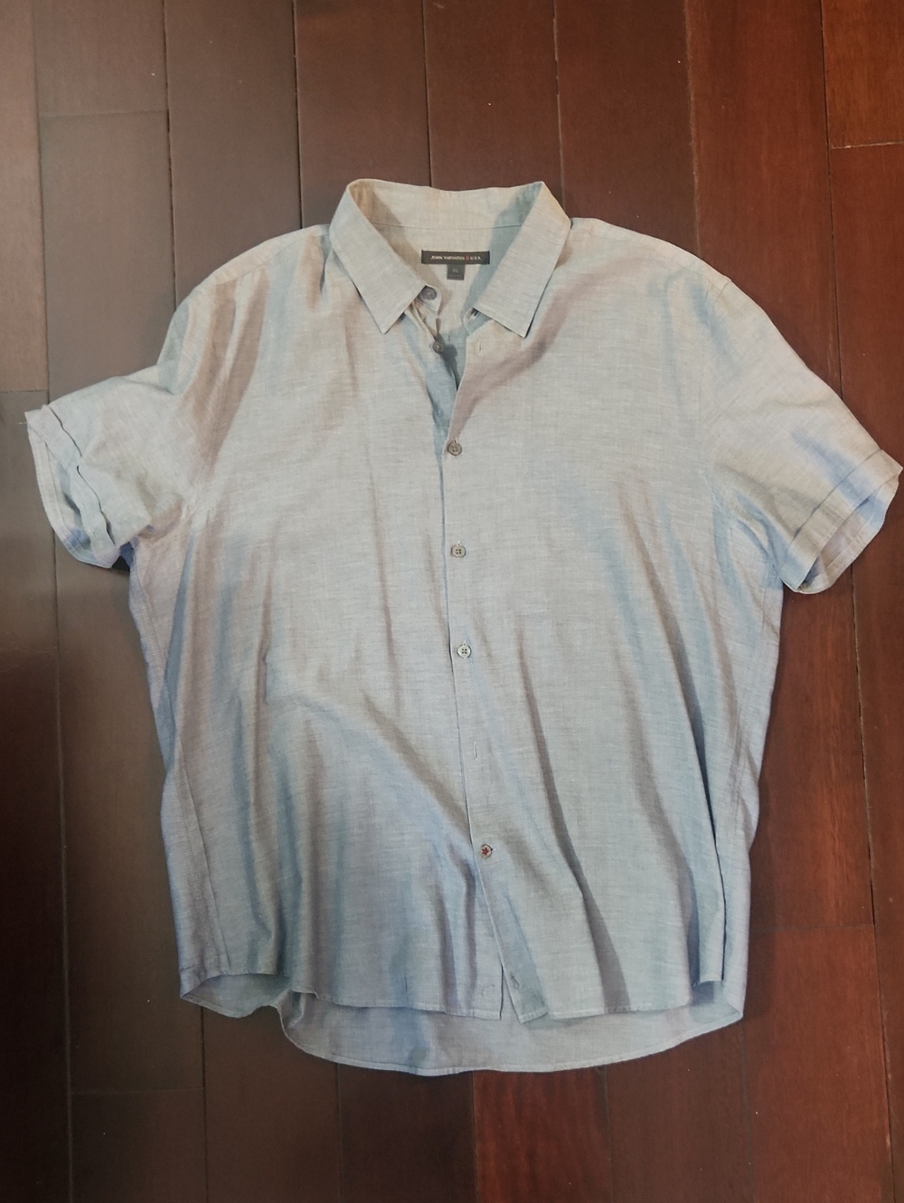 John Varvatos Light Blue Short-Sleeve Button-Up Shirt
